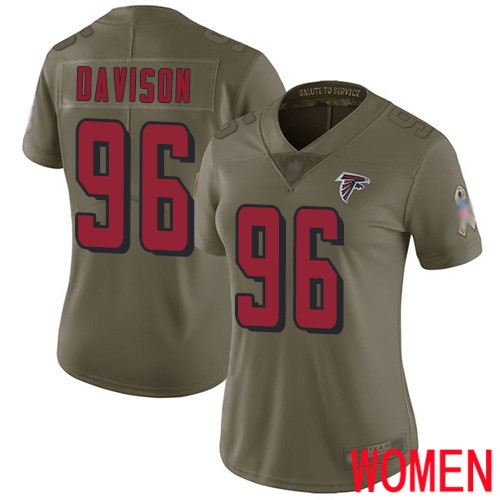 Atlanta Falcons Limited Olive Women Tyeler Davison Jersey NFL Football #96 2017 Salute to Service->youth nfl jersey->Youth Jersey